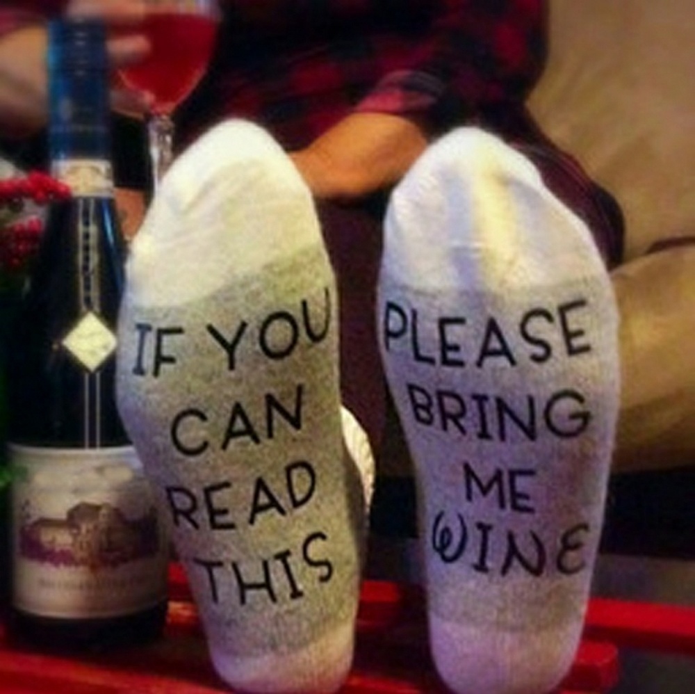 Bring me wine socks gray
